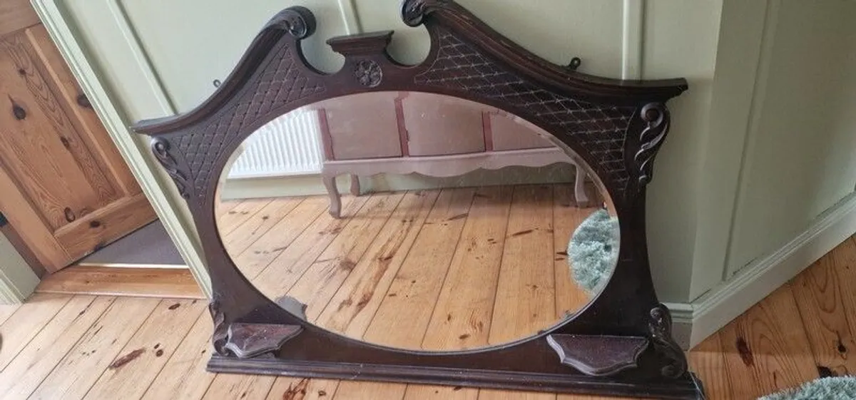 Mahogany Overmantal - Image 1