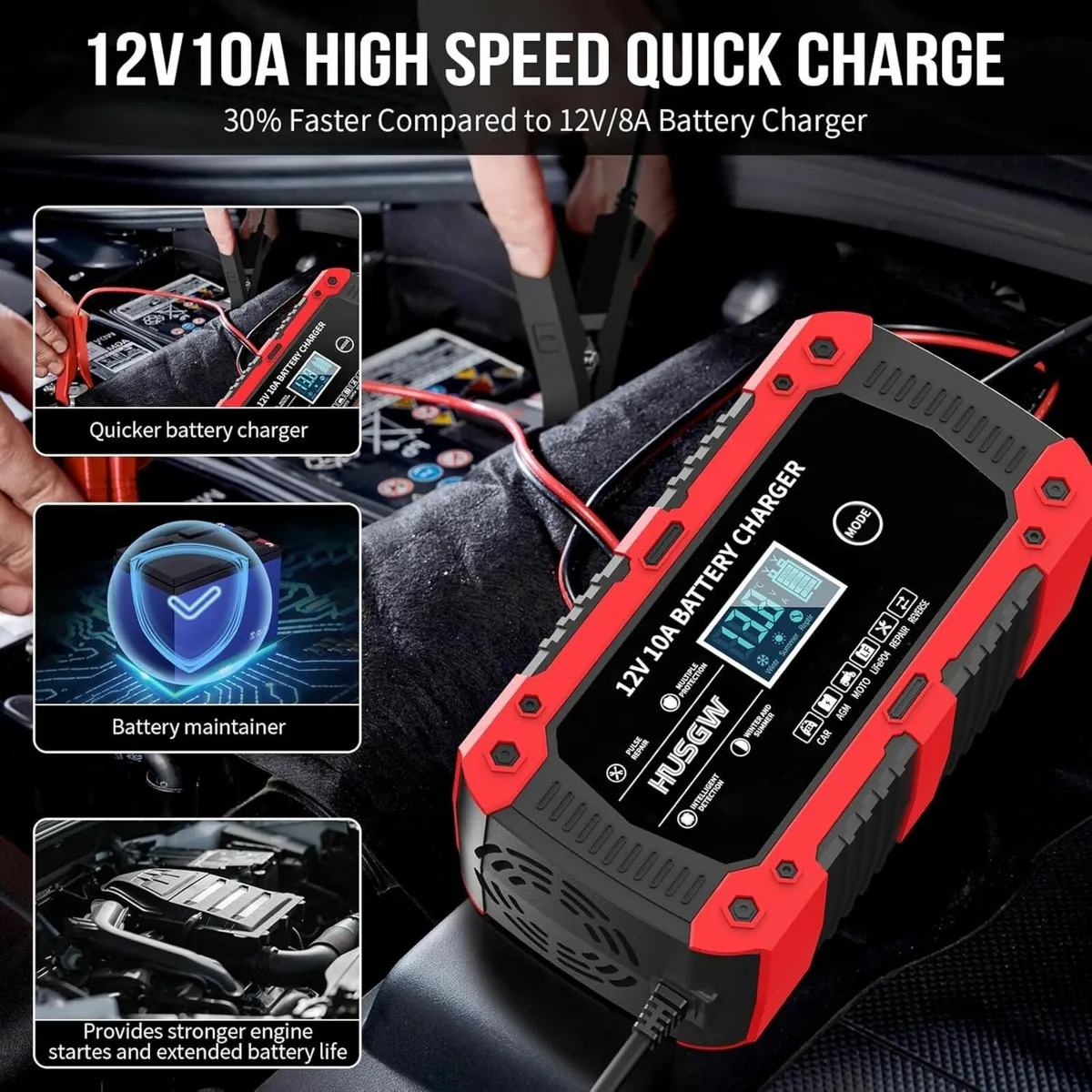 Car Battery Charger 10A/12V. - Image 3