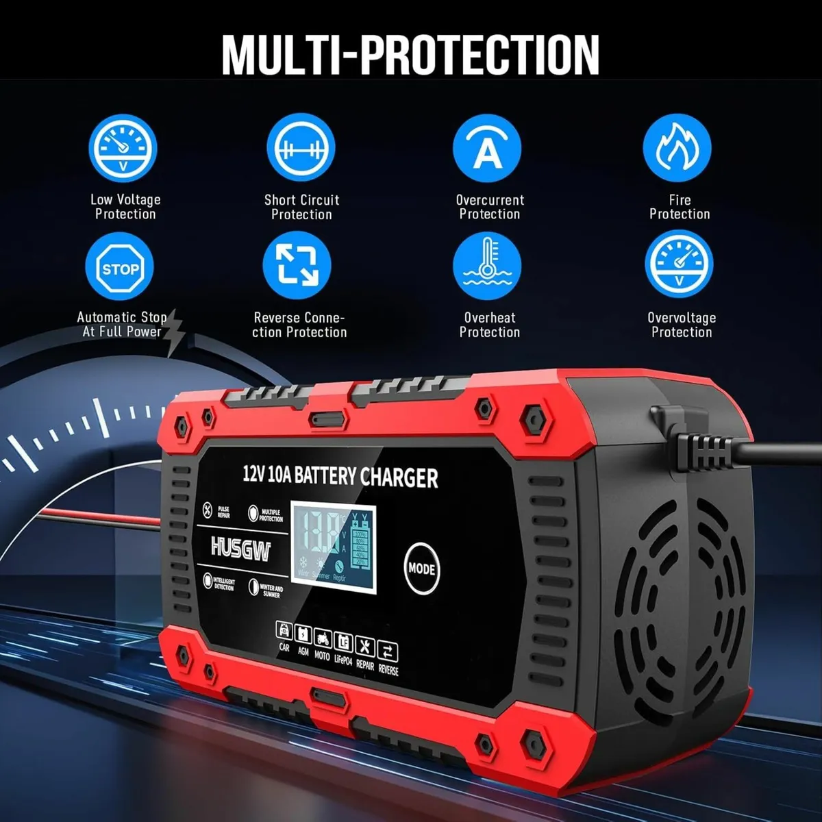 Car Battery Charger 10A/12V. - Image 4