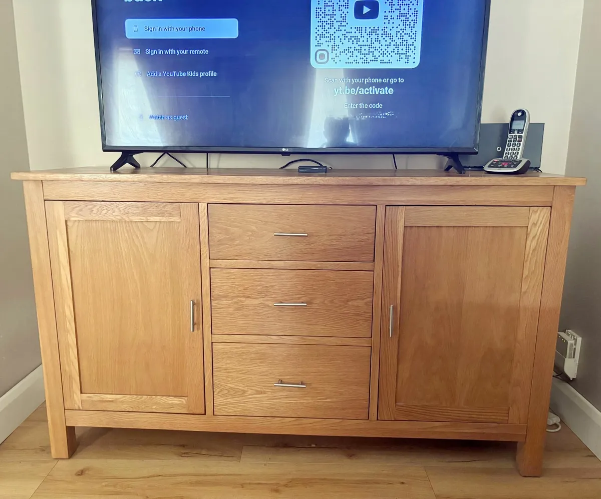 Large Solid Oak Sideboard - Image 2
