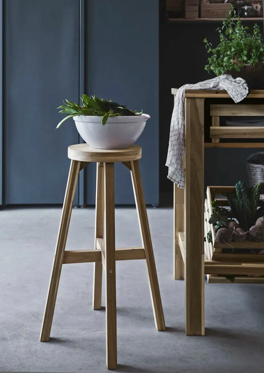 IKEA SKOGSTA SOLID ACACIA WOOD HIGH/BAR STOOL - Image 1