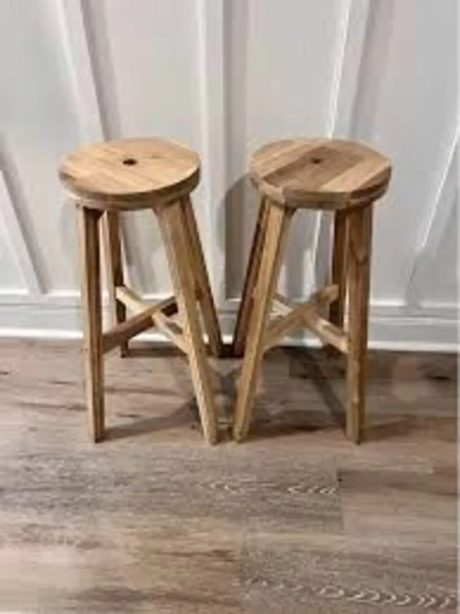 IKEA SKOGSTA SOLID ACACIA WOOD HIGH/BAR STOOL - Image 2