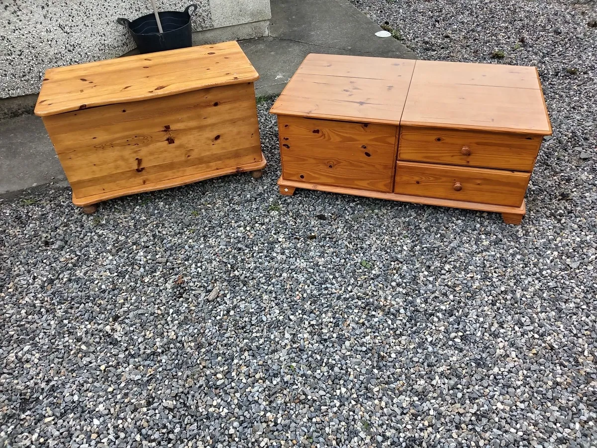 2 pine clothes boxes - Image 1