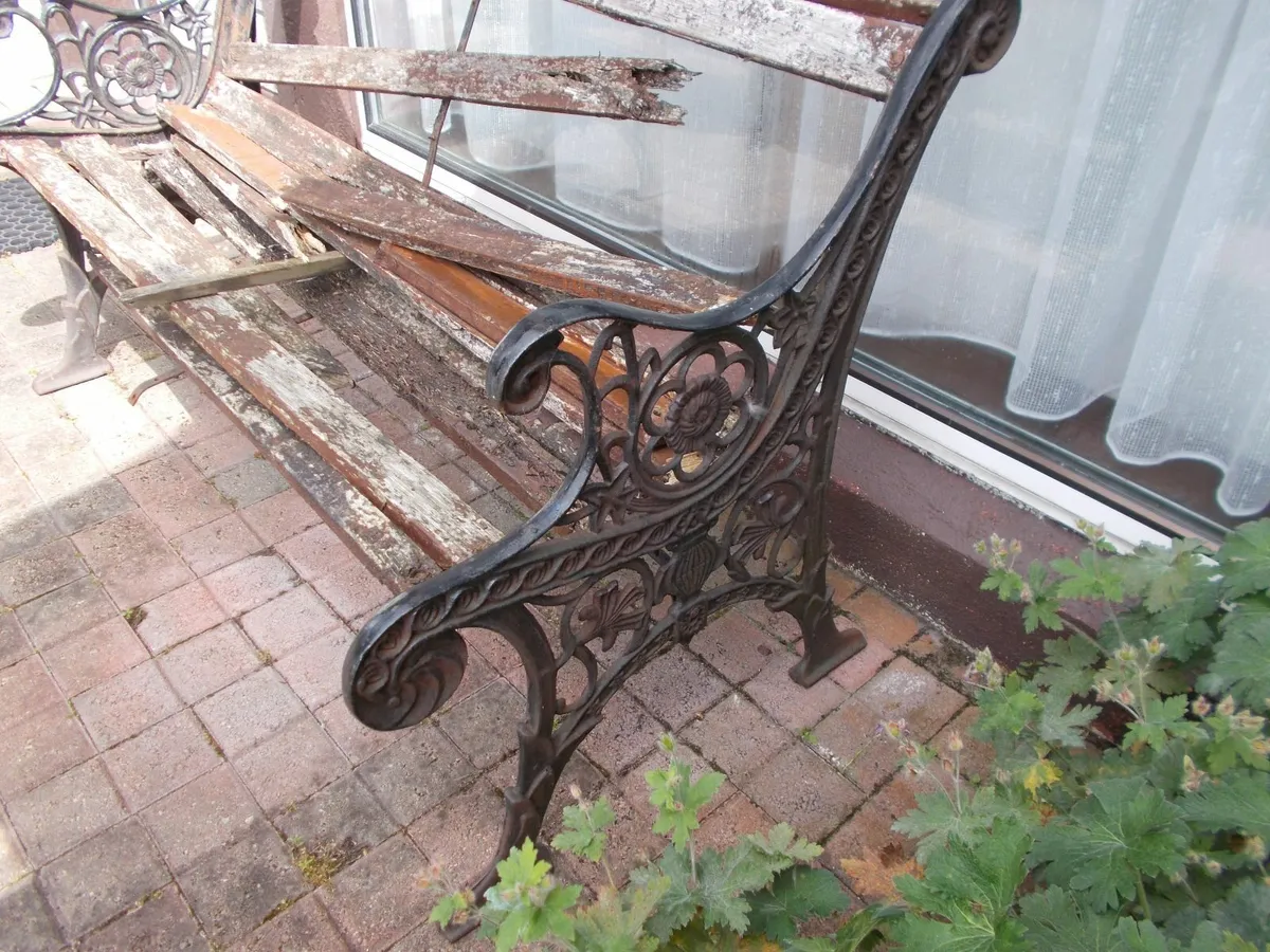 Wrought Iron Garden Bench - Image 2