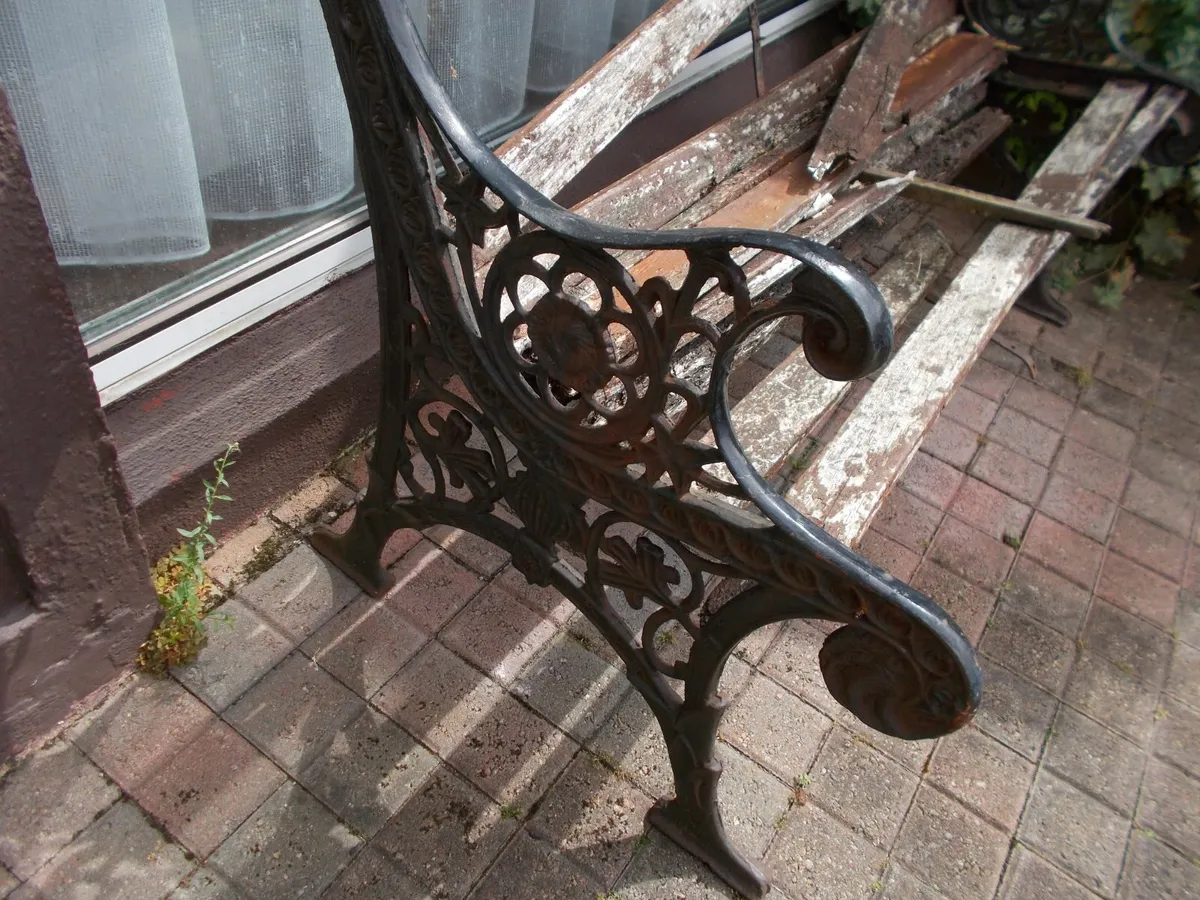 Wrought Iron Garden Bench - Image 1