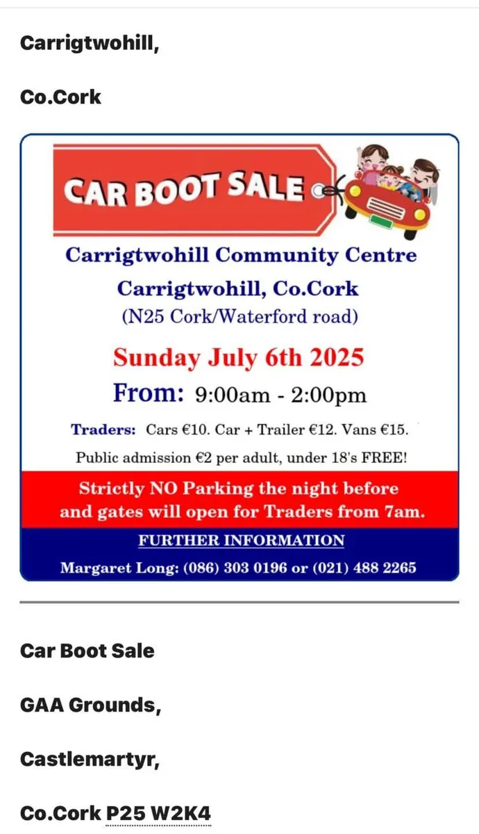 Carrigtwohill carboot Sale