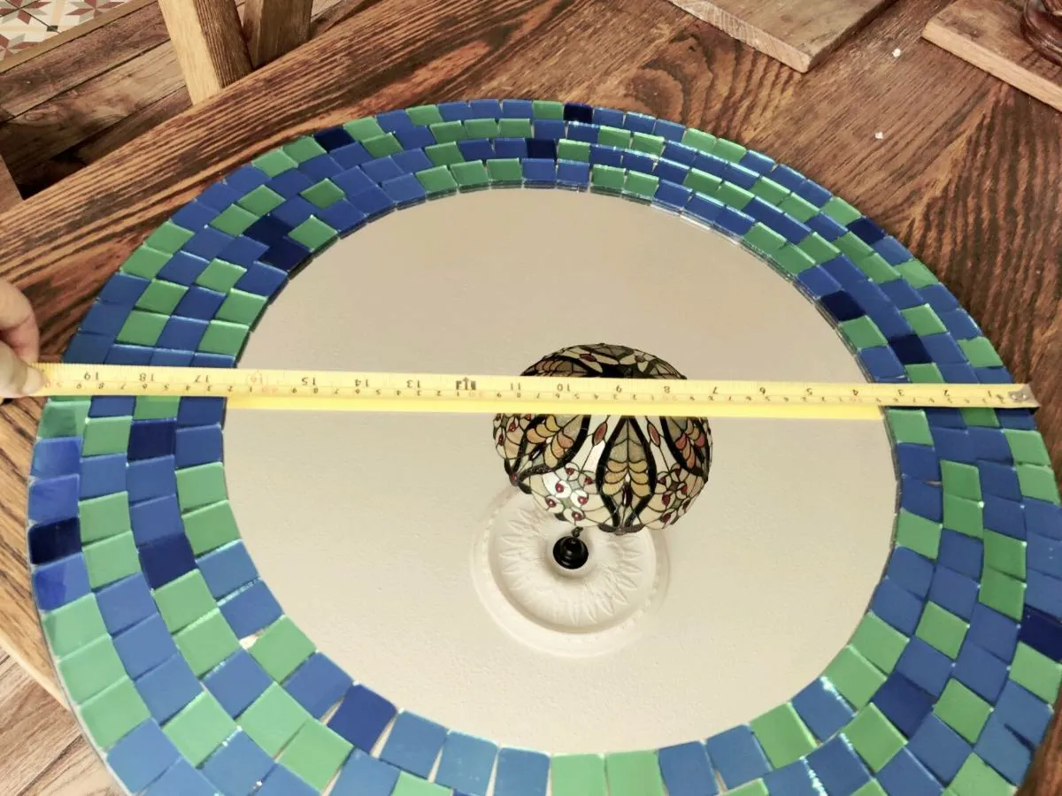 LARGE ROUND MOSAIC, 23"Hand Tiled Mirror ! - Image 4