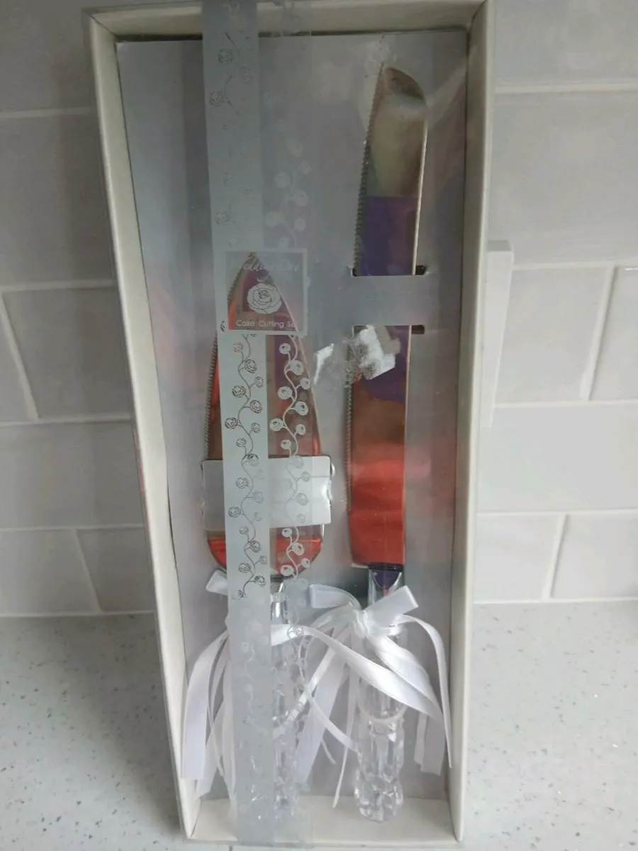 Wedding cake knife & slice server - Image 2