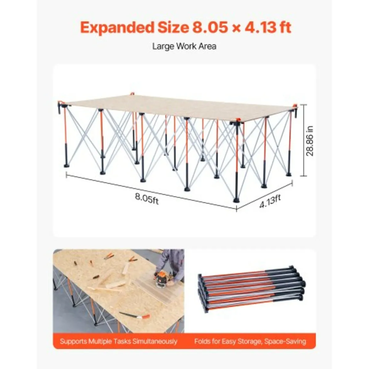 Portable Folding Workstand 2455 x 1260 mm Collapsi - Image 2