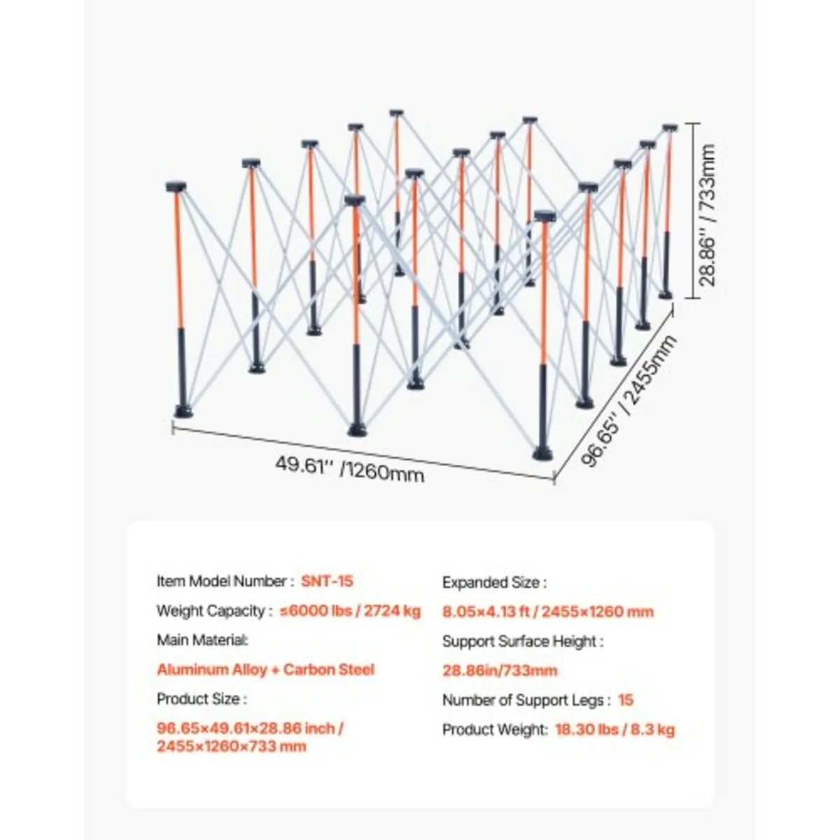 Portable Folding Workstand 2455 x 1260 mm Collapsi - Image 3