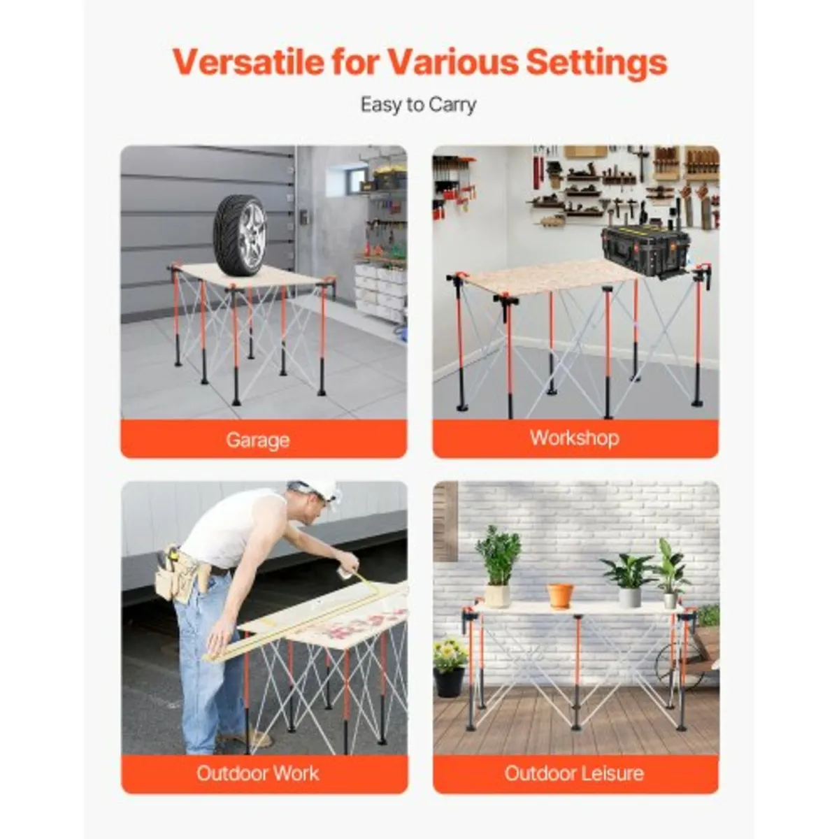 Portable Folding Workstand 1266 x 665 mm Collapsib - Image 2