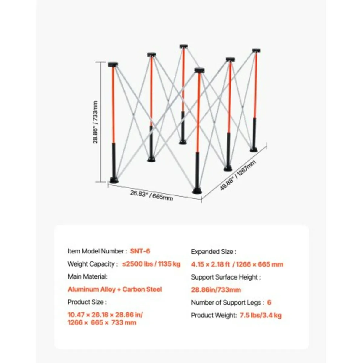 Portable Folding Workstand 1266 x 665 mm Collapsib - Image 4