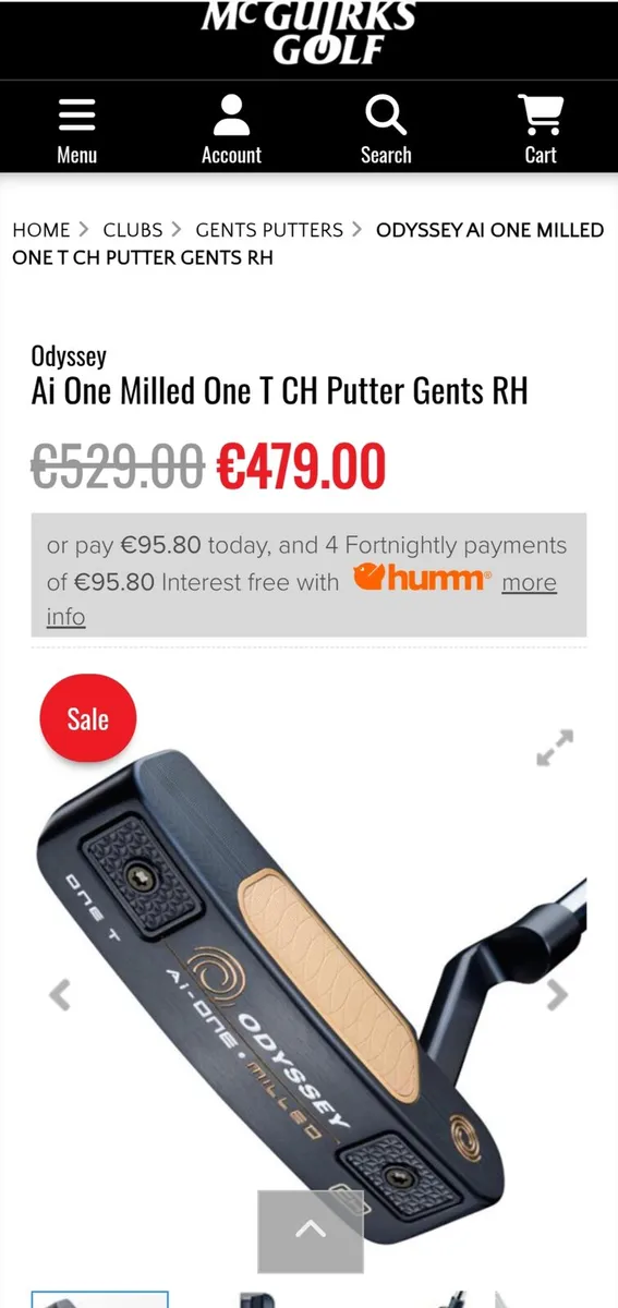 Odyssey Ai One CH Milled Putter. New in Plastic. - Image 2