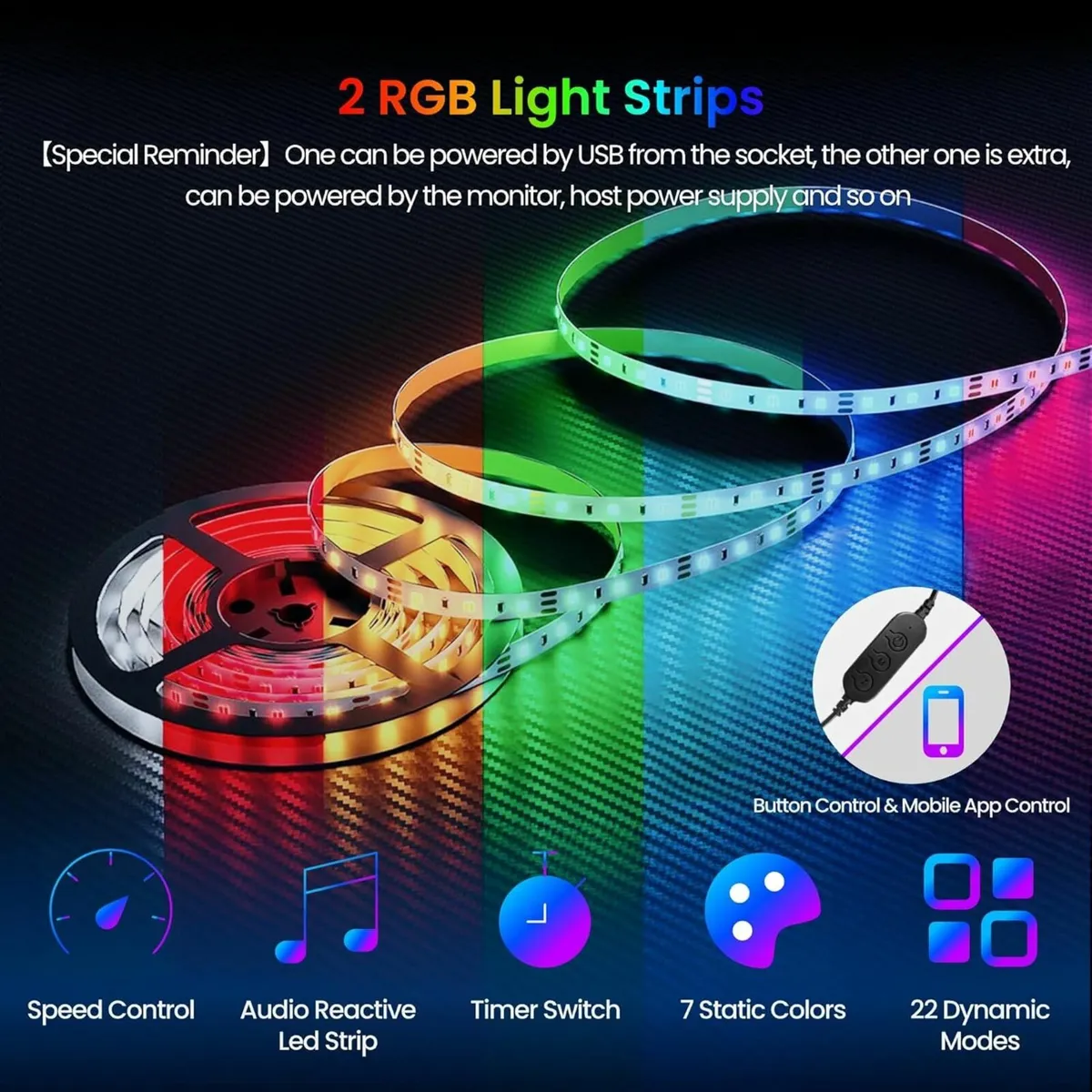 Gaming Office Desk LED Lights Outlets 100cm Brown - Image 2