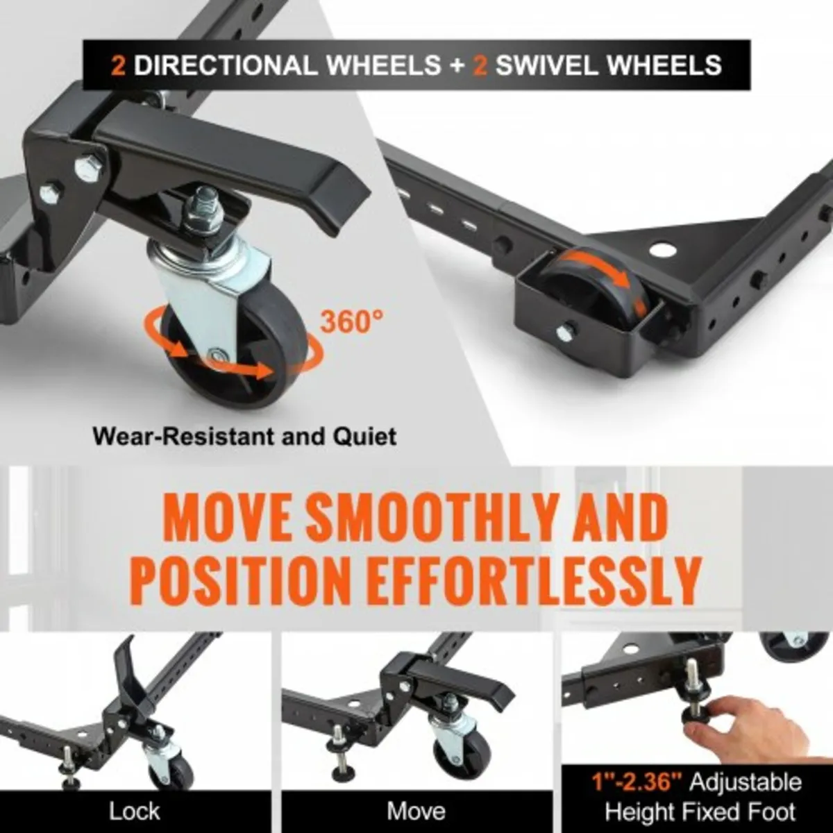 Mobile Base, 500 lbs Weight Capacity, Adjustable f - Image 3