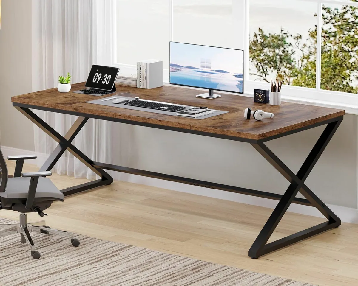 Large Home Office Desk Wood table 180cm - Image 3