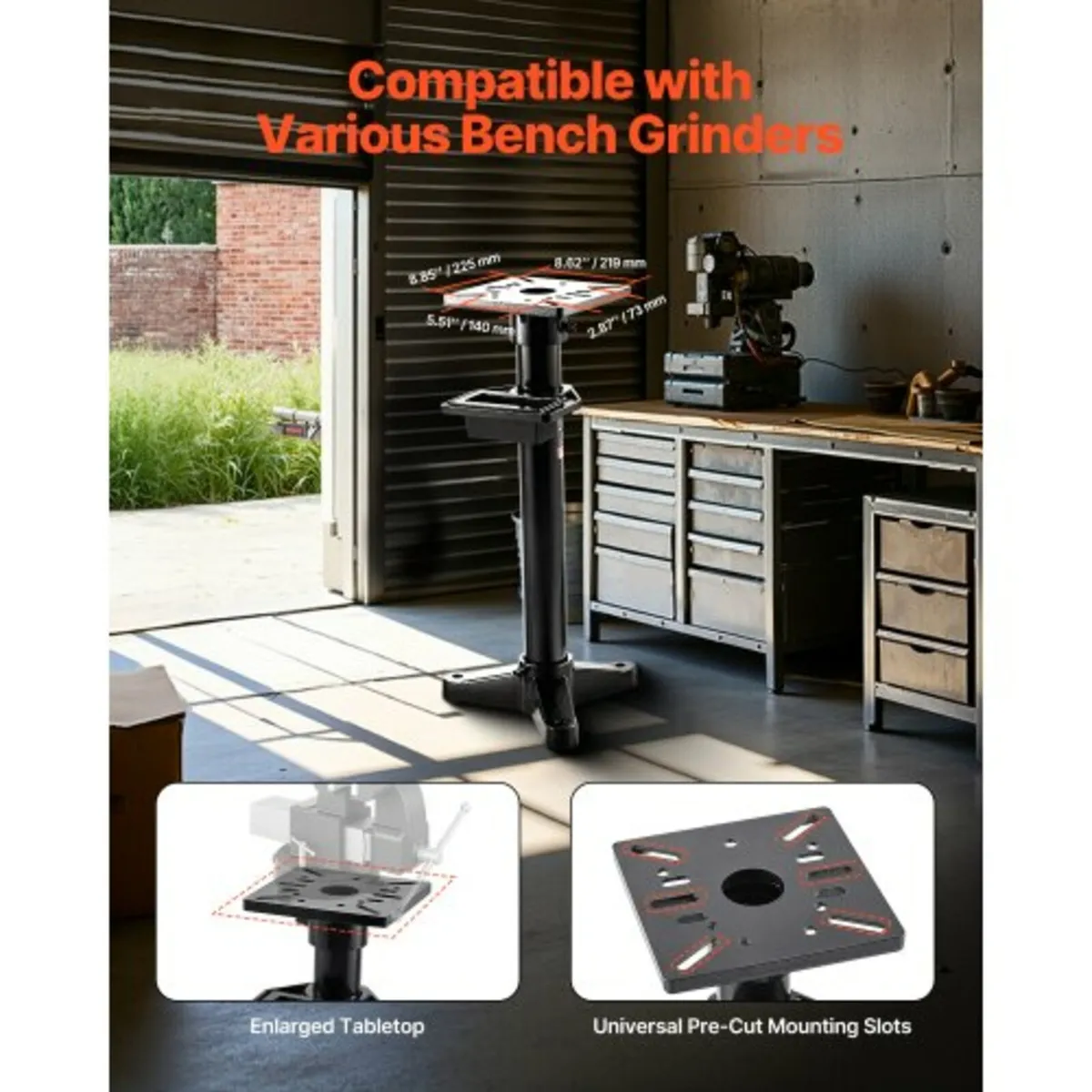 Bench Grinder Stand Grinder Vise Floor Pedestal 27 - Image 2