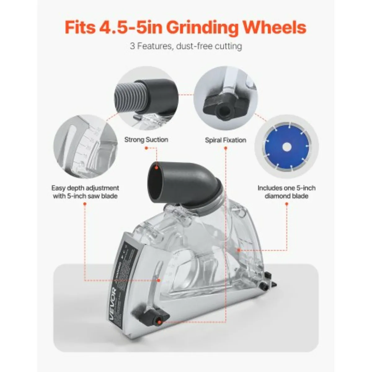Cutting Dust Shroud for Angle Grinders 4-5 in with - Image 2