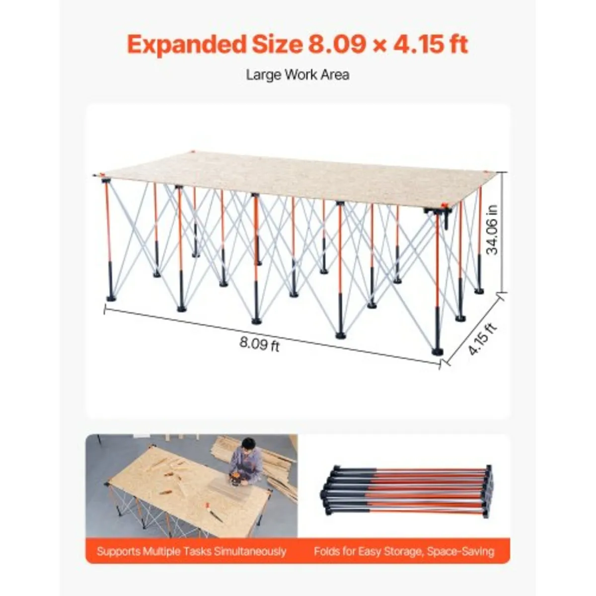 Portable Folding Workstand 2445 x 1255 mm Collapsi - Image 4