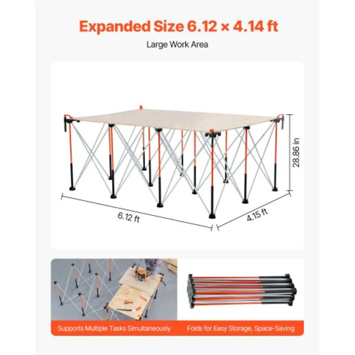 Portable Folding Workstand 1865 x 1261 mm Collapsi - Image 3