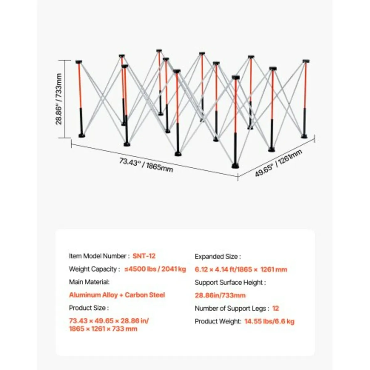 Portable Folding Workstand 1865 x 1261 mm Collapsi - Image 4