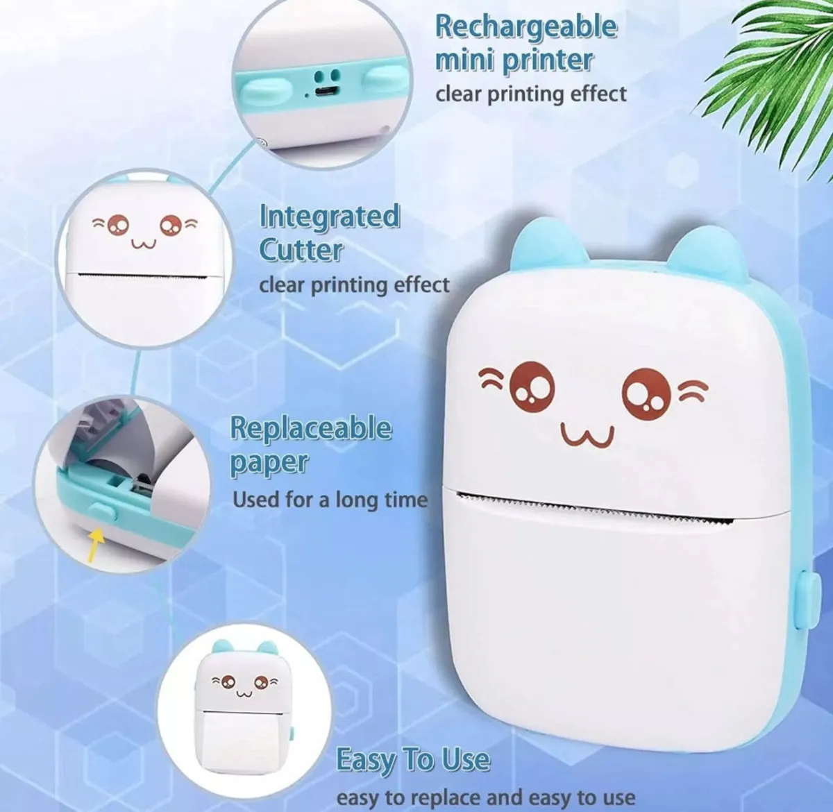 Mini Thermal Label Printer+6 Rolls Bluetooth - Image 3