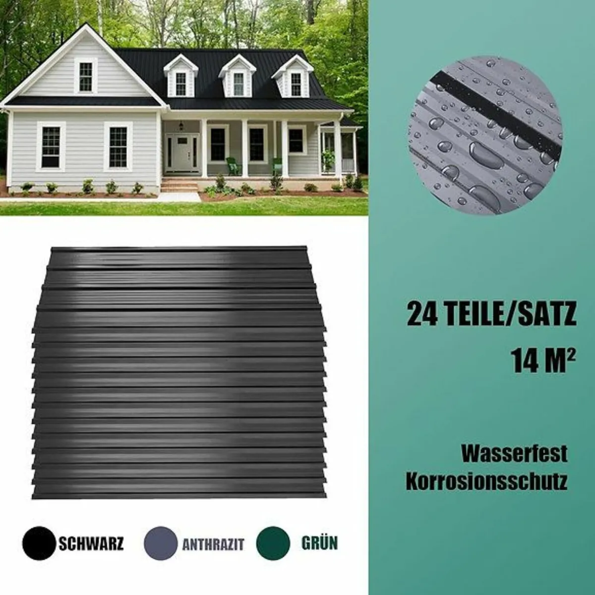 24 x Galvanised Trapezoidal Corrugated Roofing She - Image 2