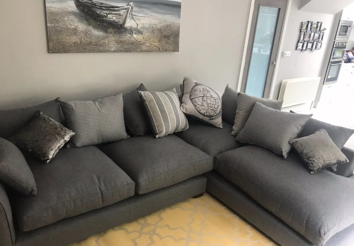 DFS L Shaped Sofa and Swivel Love Seat - Image 1