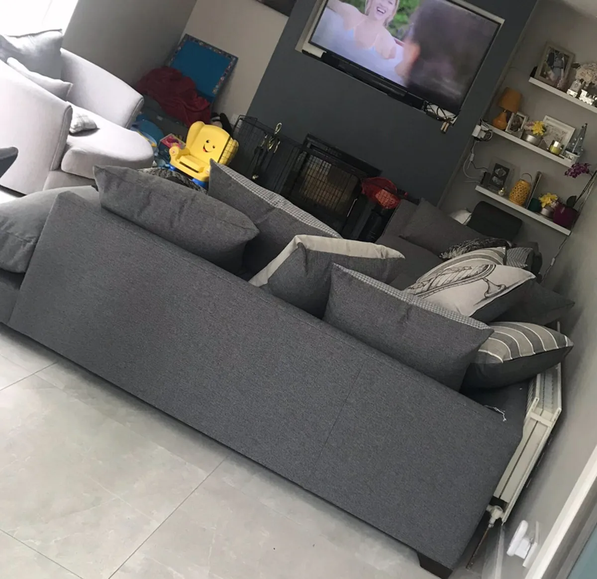 DFS L Shaped Sofa and Swivel Love Seat - Image 2