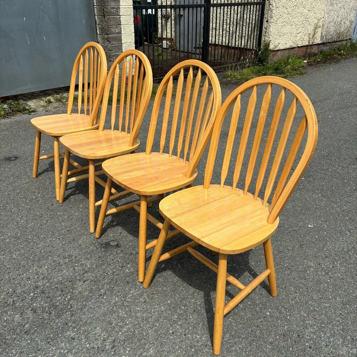 4 Kitchen Solid Pine Chairs - Image 3