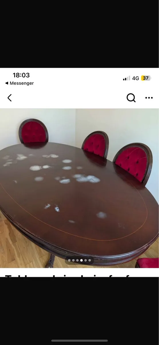 Antique table 6 chairs co limerick - Image 1