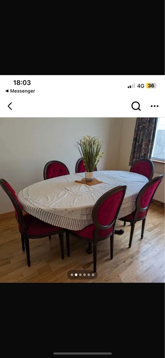 Antique table 6 chairs co limerick - Image 2