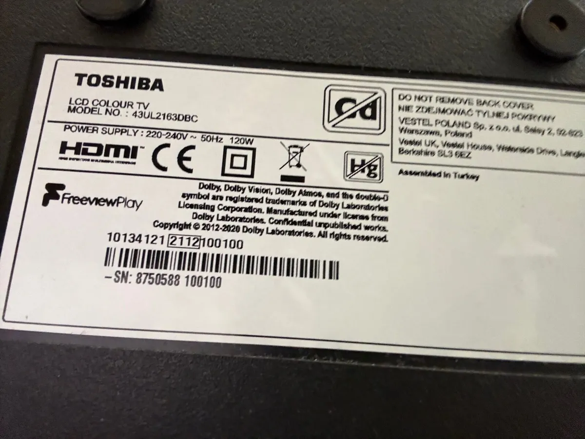 Toshiba 43UL2163DBC 43-Inch Ultra HD 4K Smart TV - Image 3