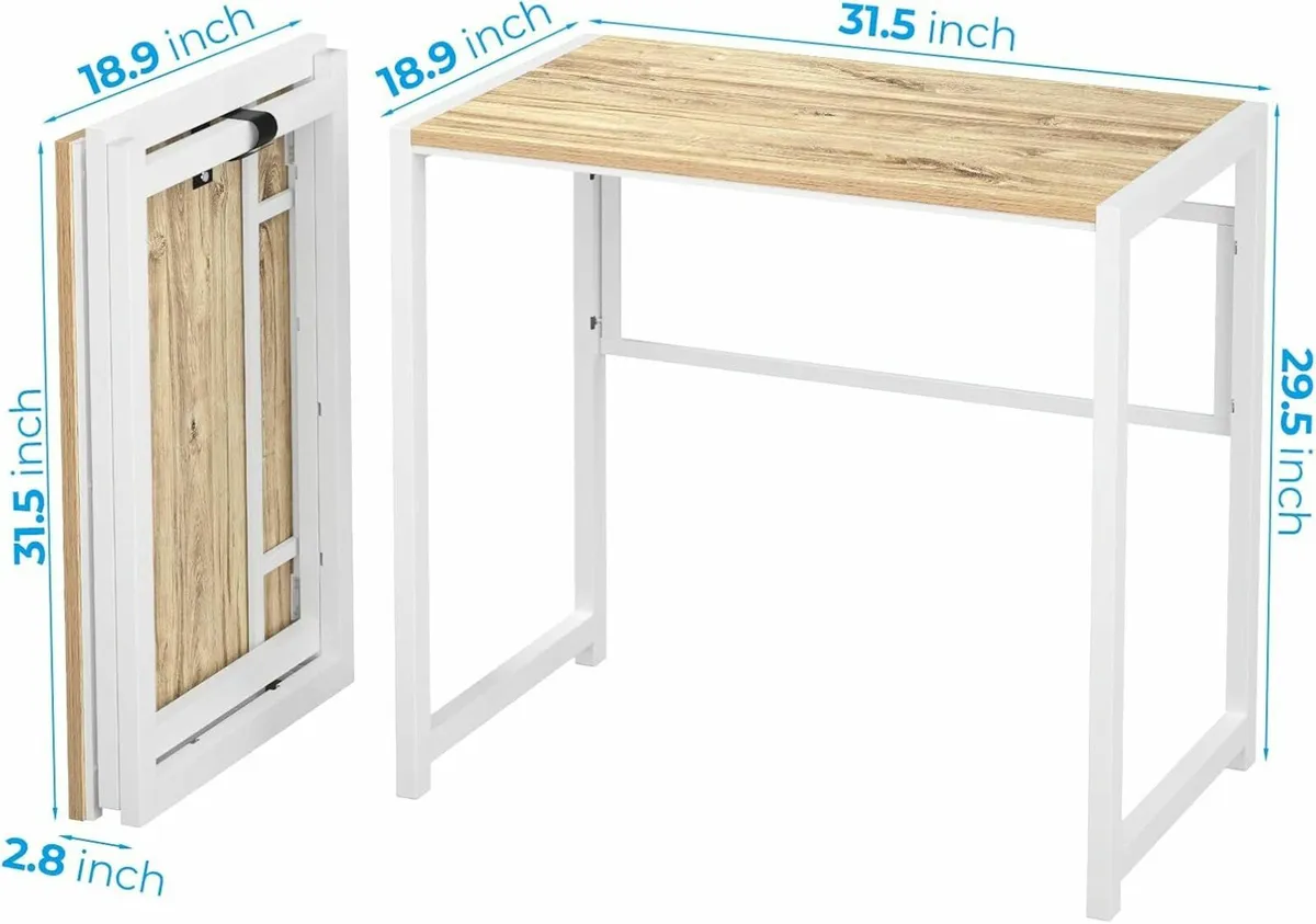 Foldable Desk No Assembly, 80 cmHome Office desk - Image 2