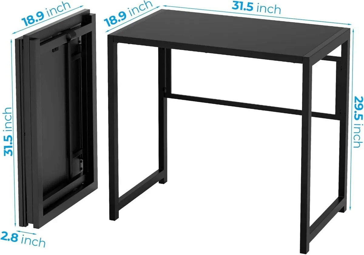 Foldable Computer Desk No Assembly 80 cm table - Image 2