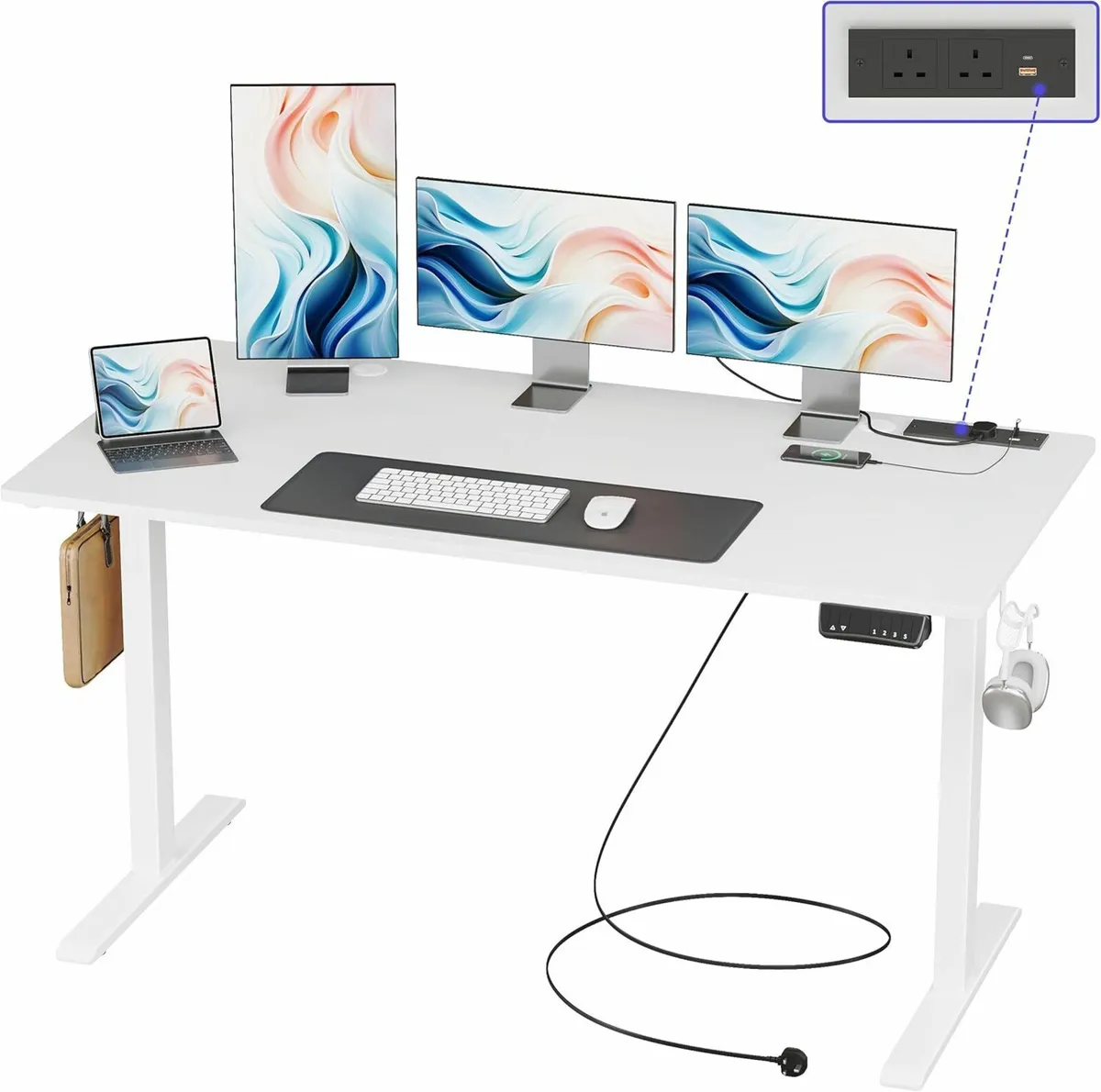Adjustable Electric Standing Desk office, 140x60cm - Image 2