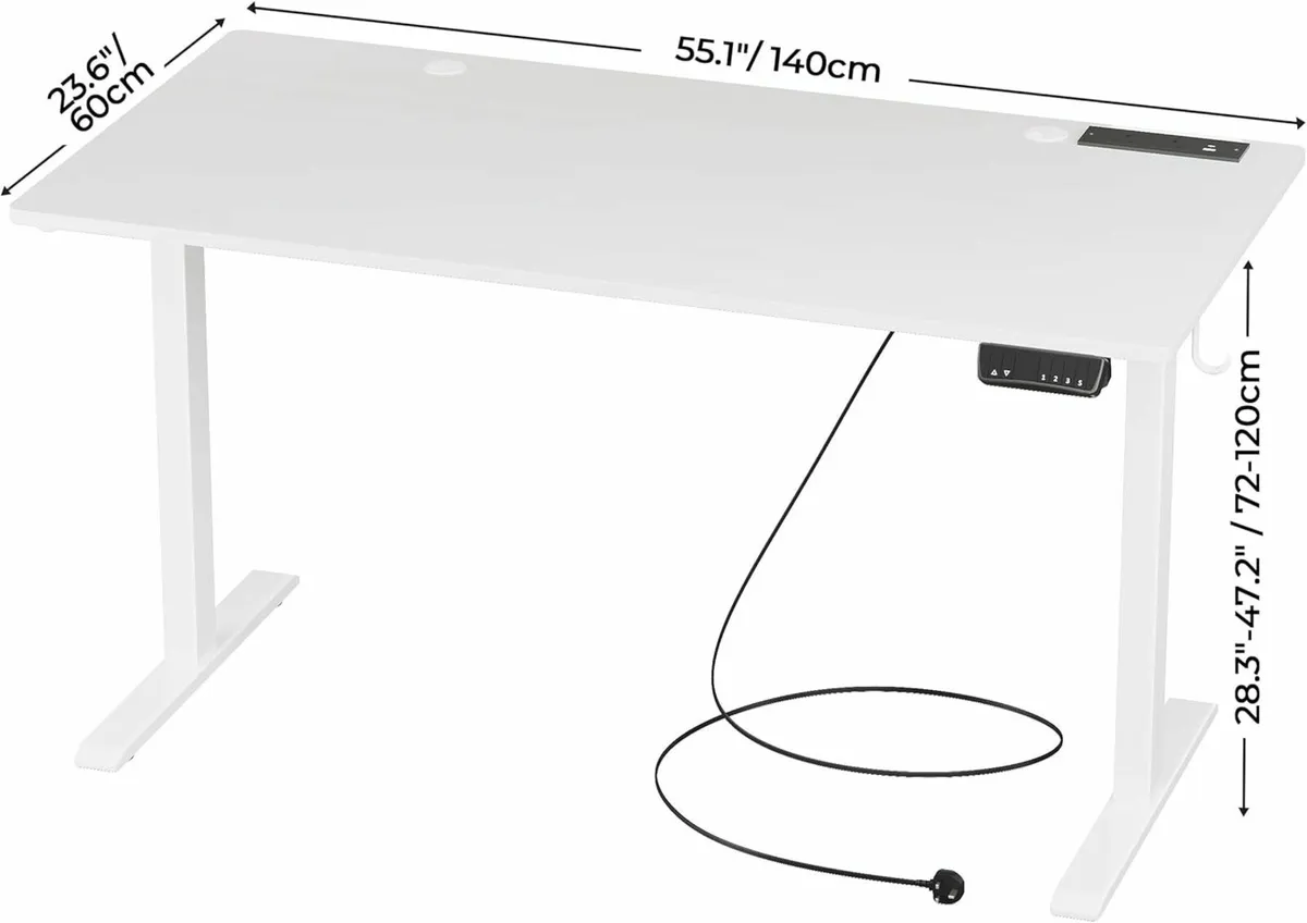 Adjustable Electric Standing Desk office, 140x60cm - Image 4