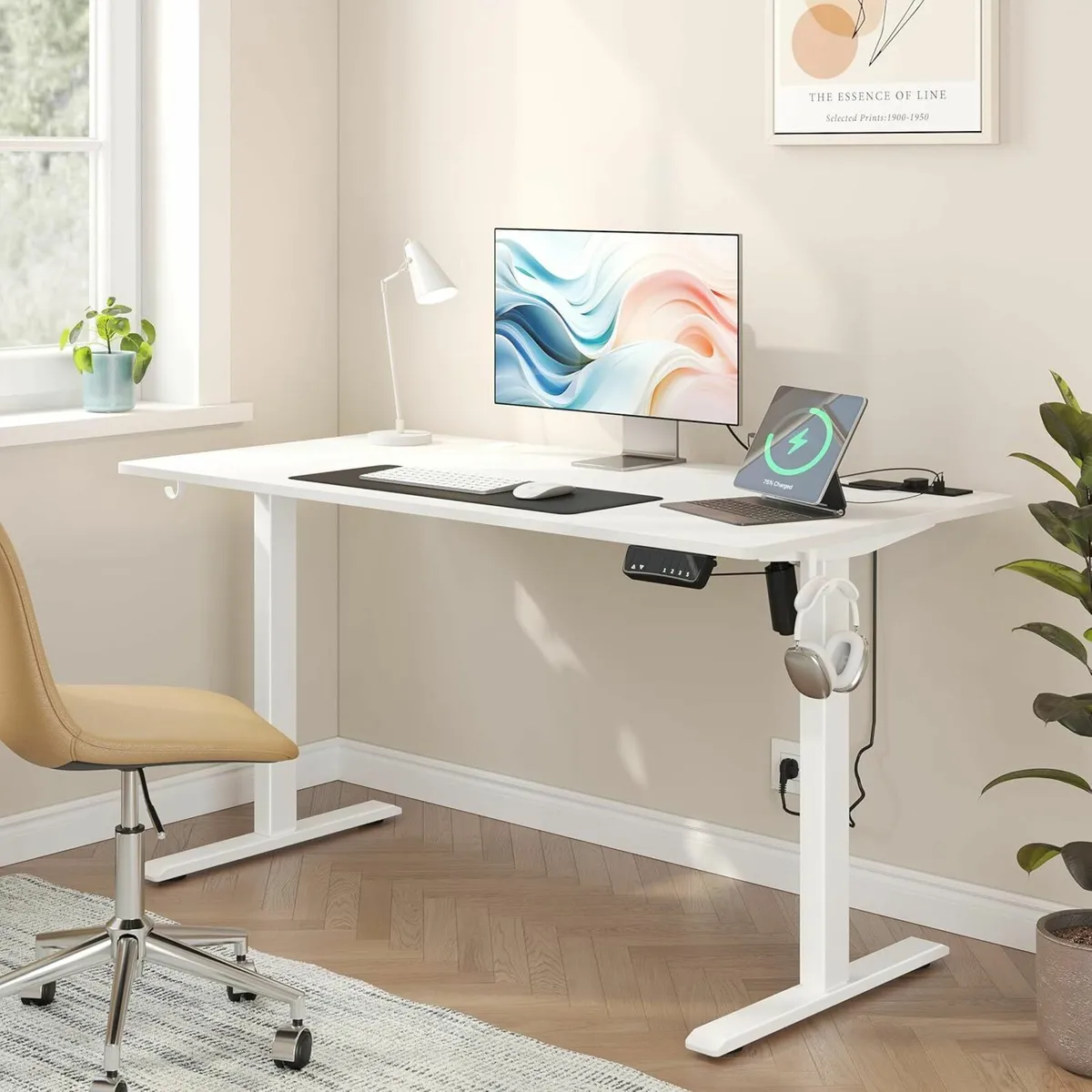 Adjustable Electric Standing Desk office, 140x60cm - Image 1