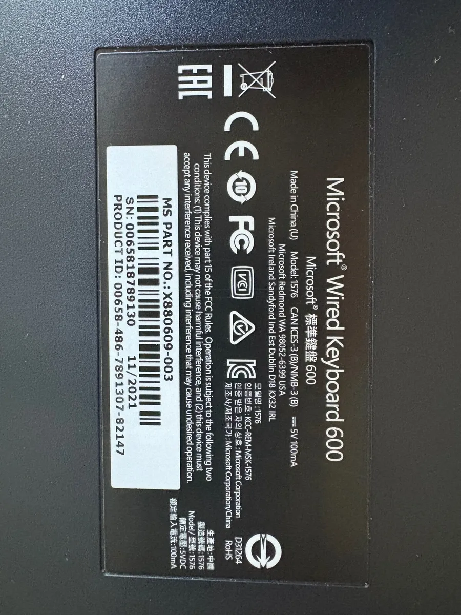 Microsoft Wired Keyboard 600 - Image 2