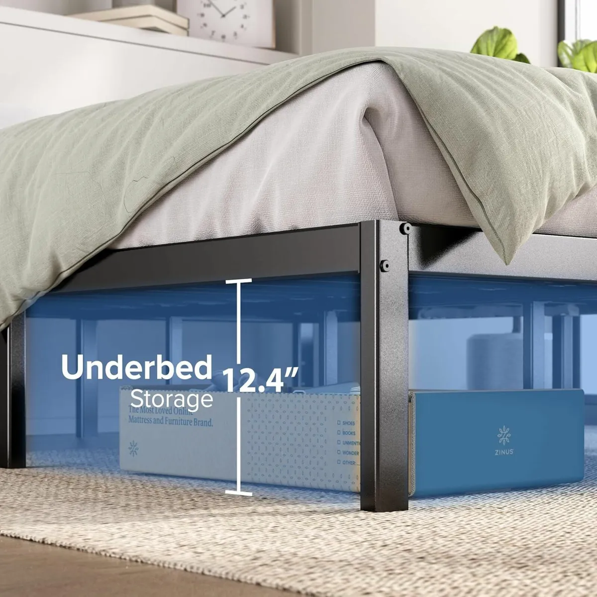 Super King Bed frame 180x200cm storage - Black - Image 4
