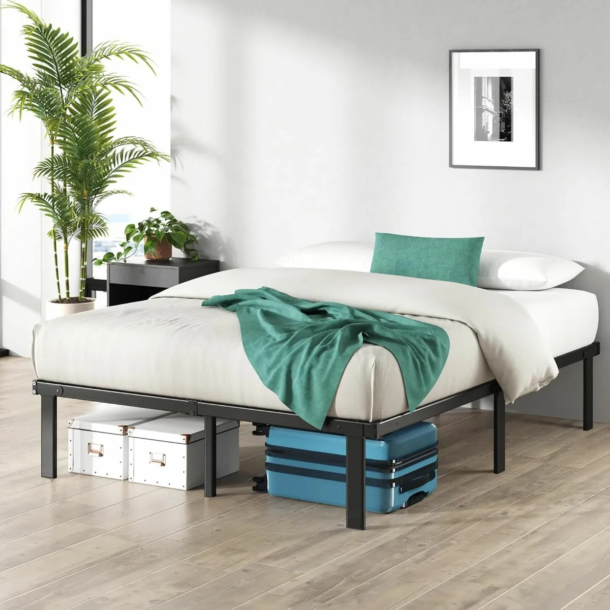 King size Bed frame storage Black 150x200 cm - Image 1