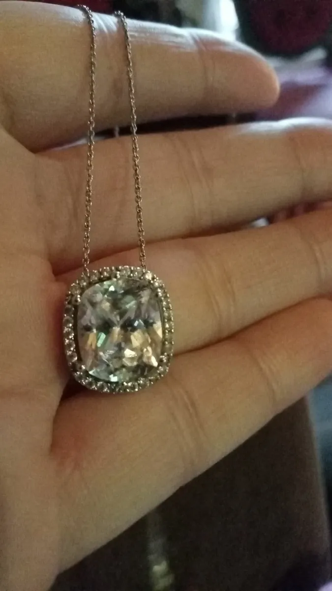 Beautiful Sterling Silver CZ Designer Necklace - Image 1