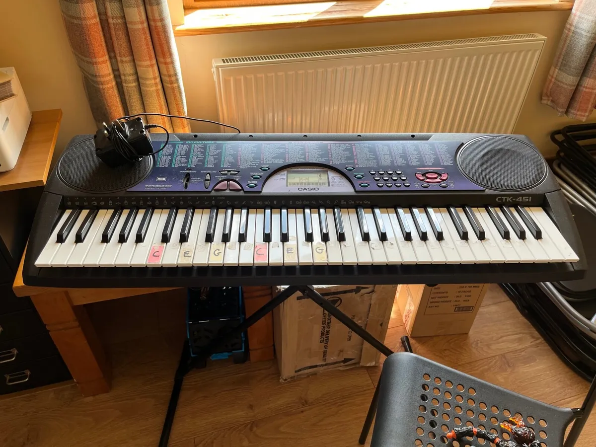 Electric keyboard on stand