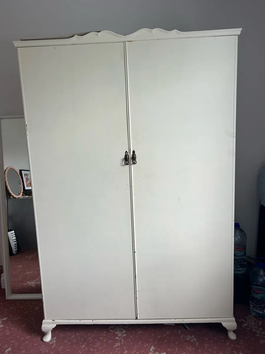 Cream two door wardrobe - Image 1