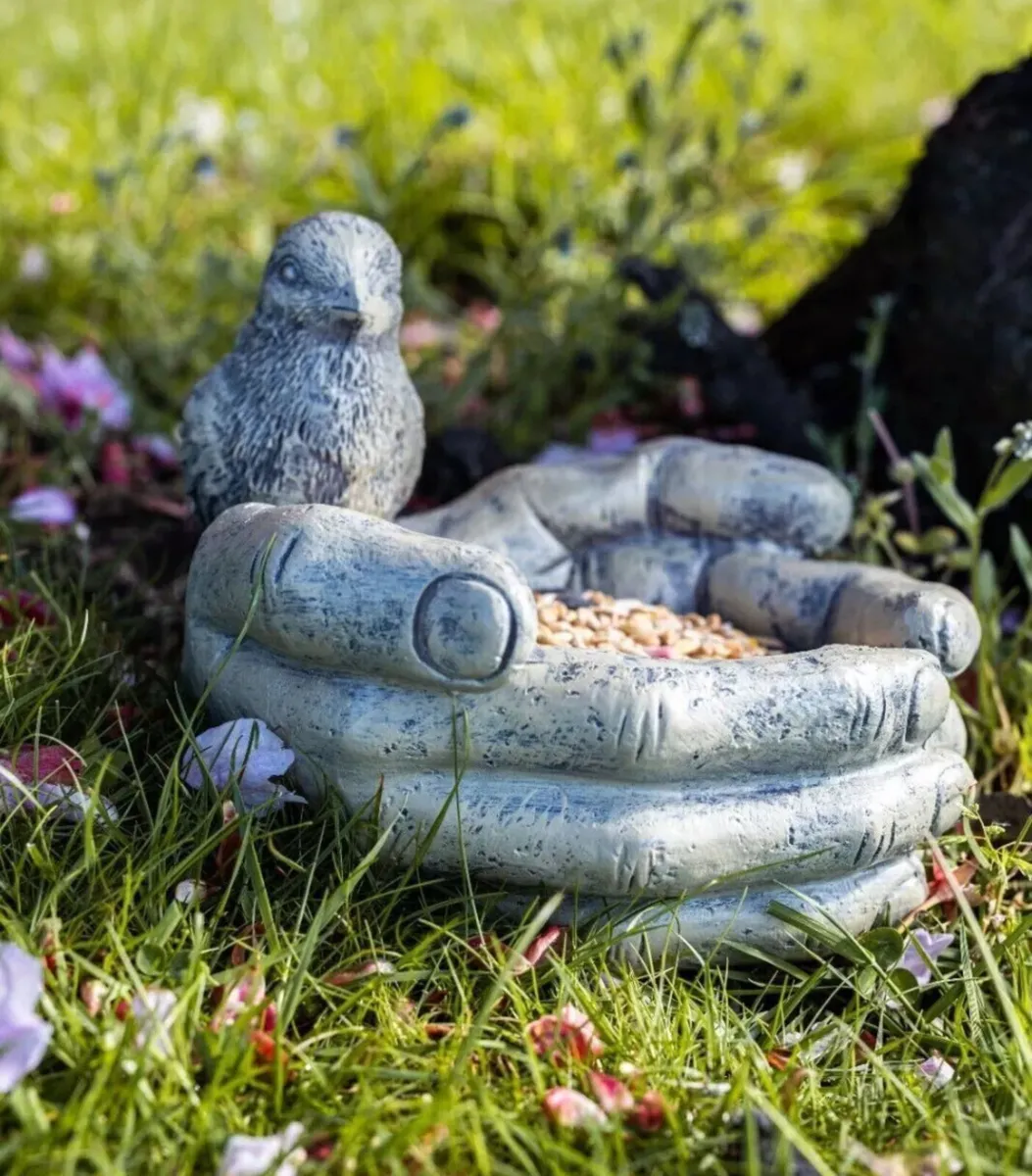 Hands Bird Feeder Bird on Hands Feeder Garden NEW - Image 2