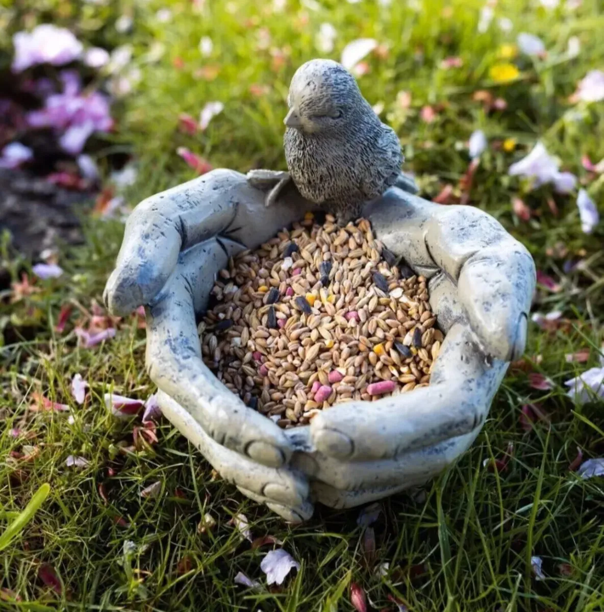 Hands Bird Feeder Bird on Hands Feeder Garden NEW - Image 3