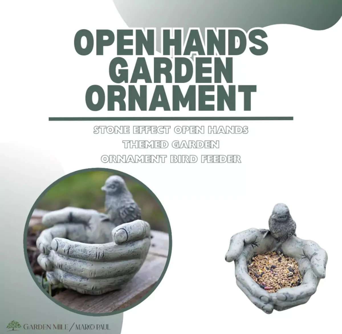 Hands Bird Feeder Bird on Hands Feeder Garden NEW - Image 4