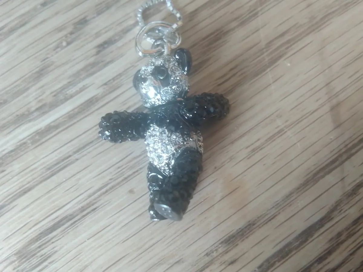 STERLING SILVER SWAROVSKI PANDA PENDANT NEW - Image 1