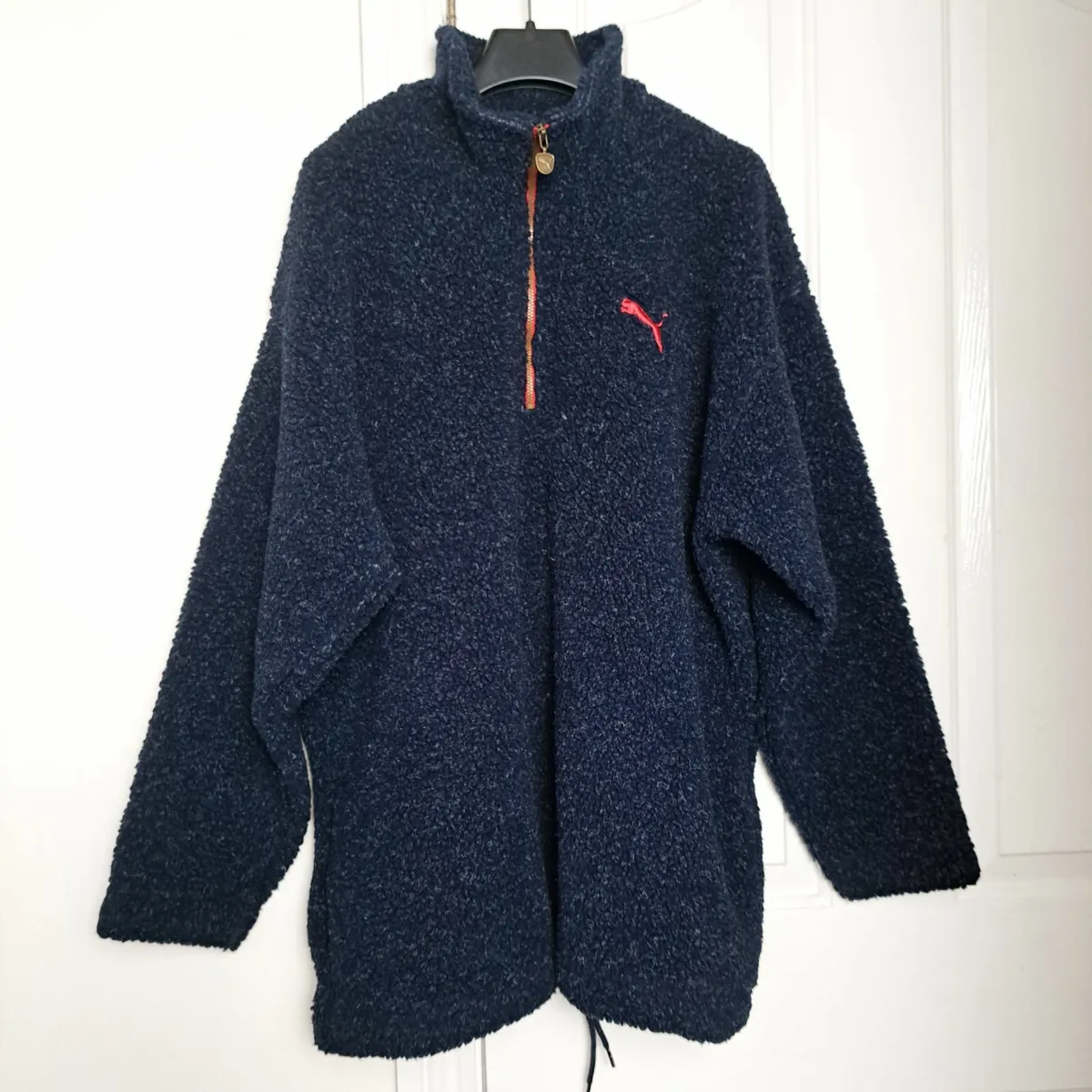 Puma Navy Blue Sherpa Fleece 1/4 Zip Sweatshirt S - Image 1