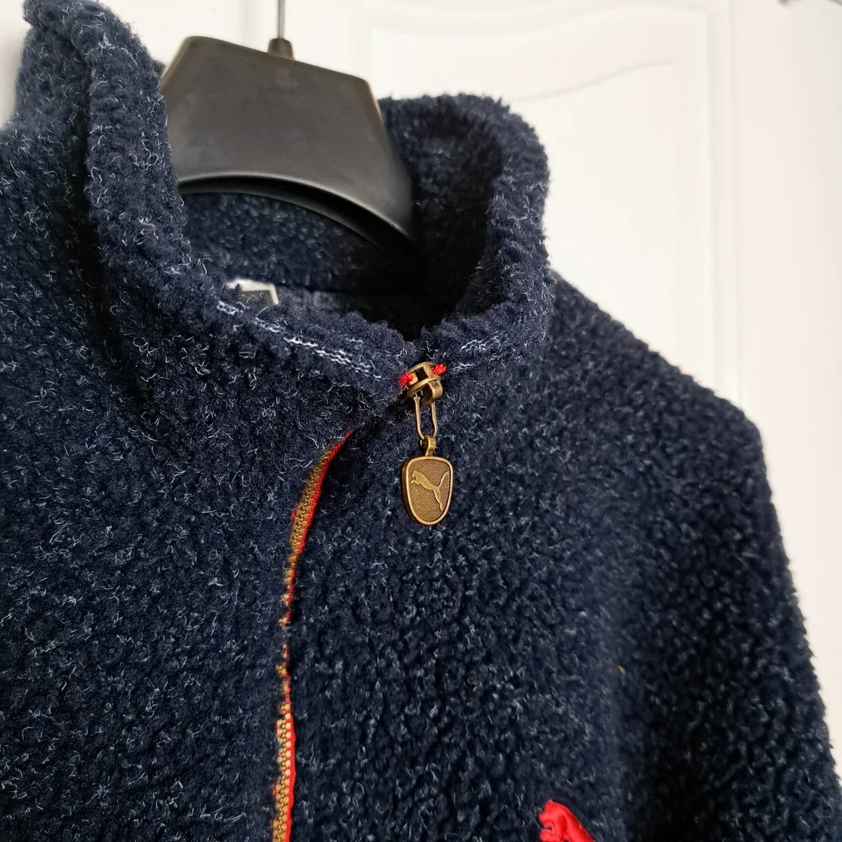 Puma Navy Blue Sherpa Fleece 1/4 Zip Sweatshirt S - Image 2